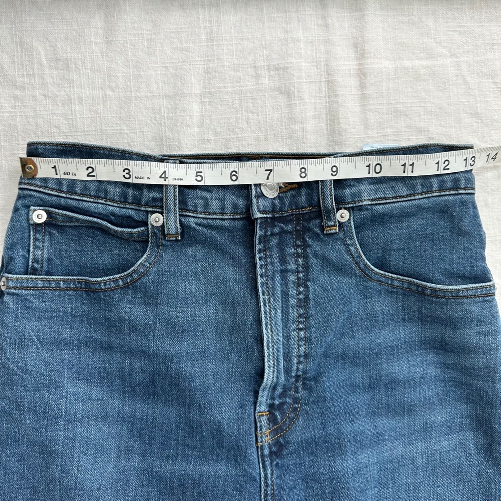 Everlane The Way High Jean Abyss Straight Leg Frayed Hem Denim Blue Women's‎  27 - Picture 6 of 16